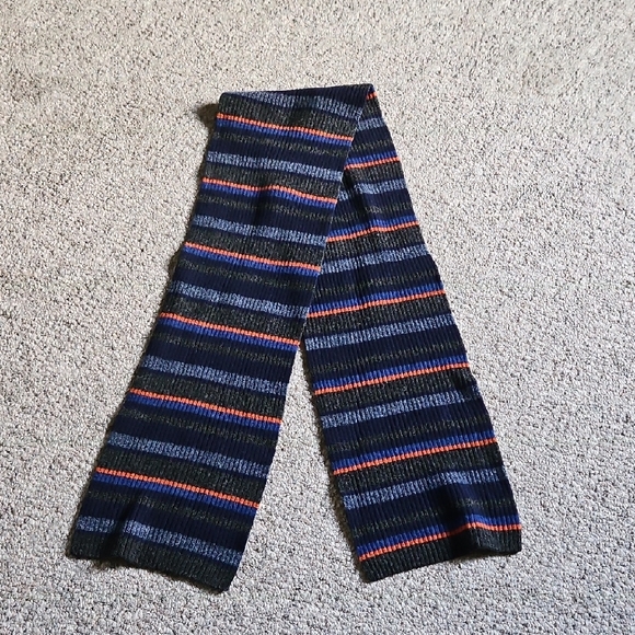Striped Knit Wool Scarf Neck Wormer